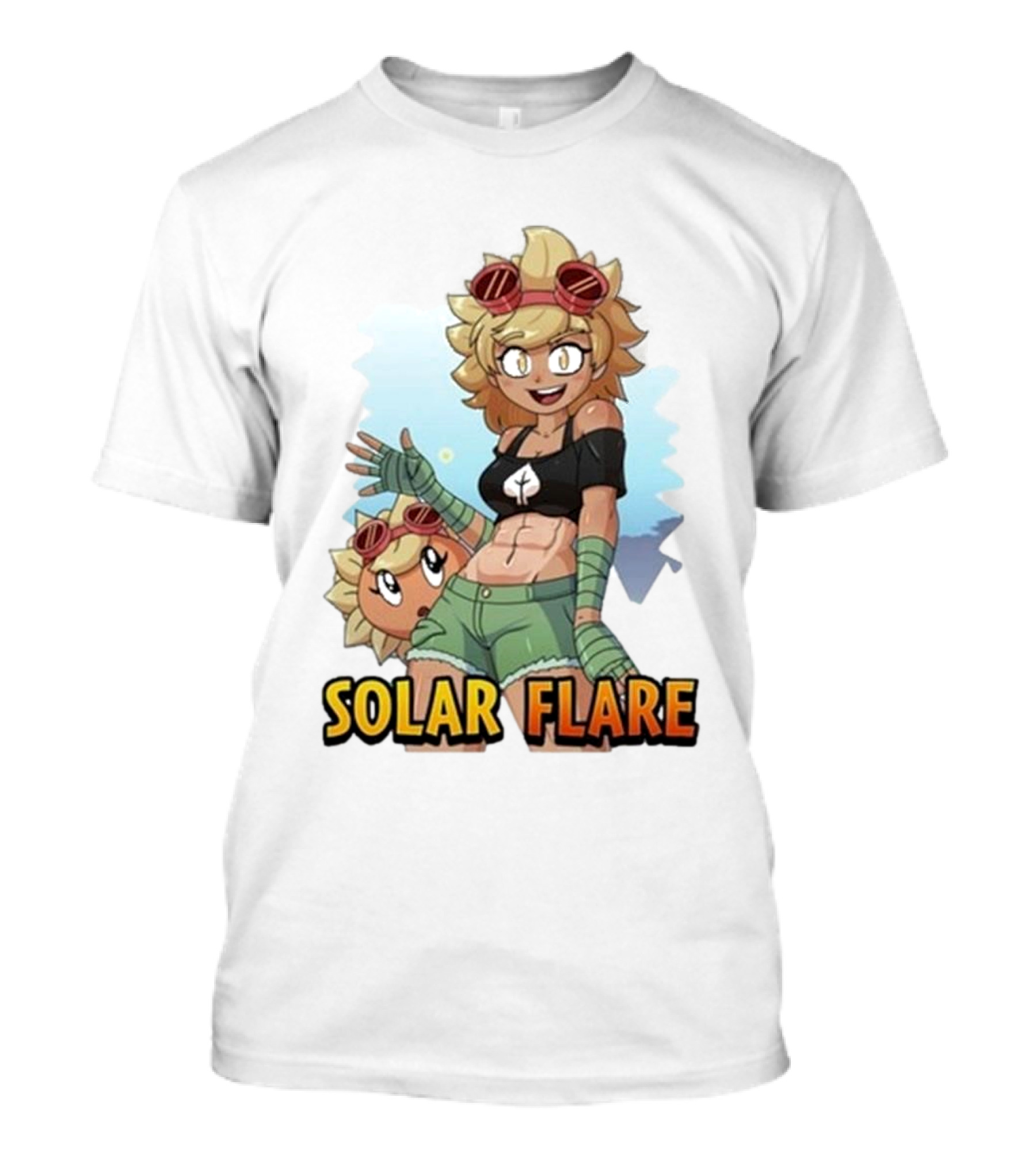 Solar Flare Anime Style Character With Blonde Hair And Goggles T-Shirt