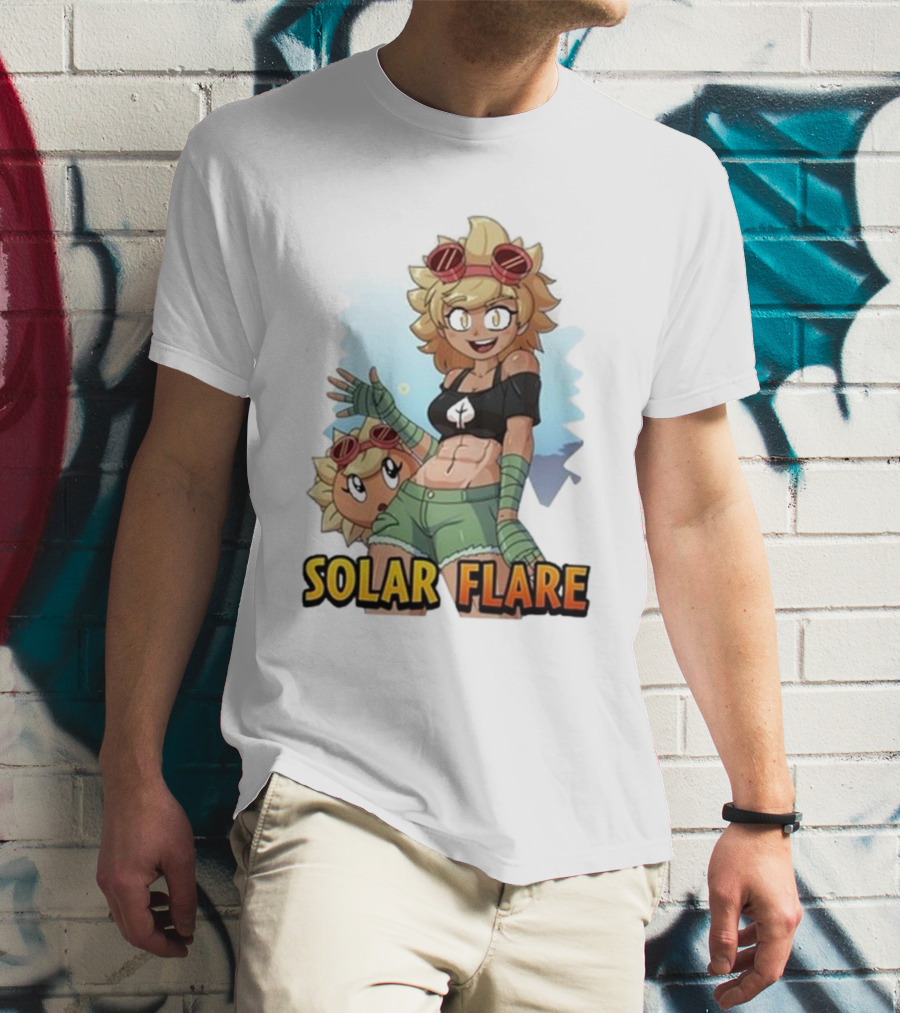 Solar Flare Anime Style Character With Blonde Hair And Goggles T-Shirt