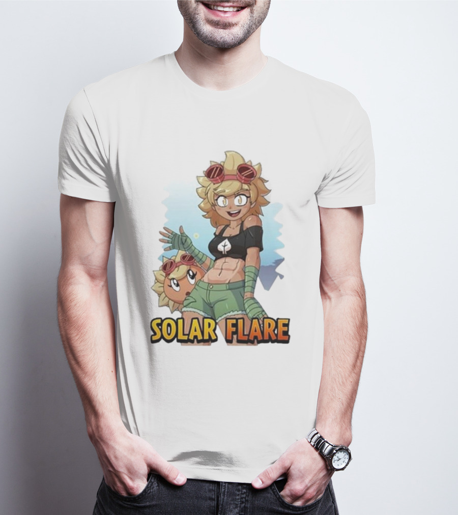 Solar Flare Anime Style Character With Blonde Hair And Goggles T-Shirt