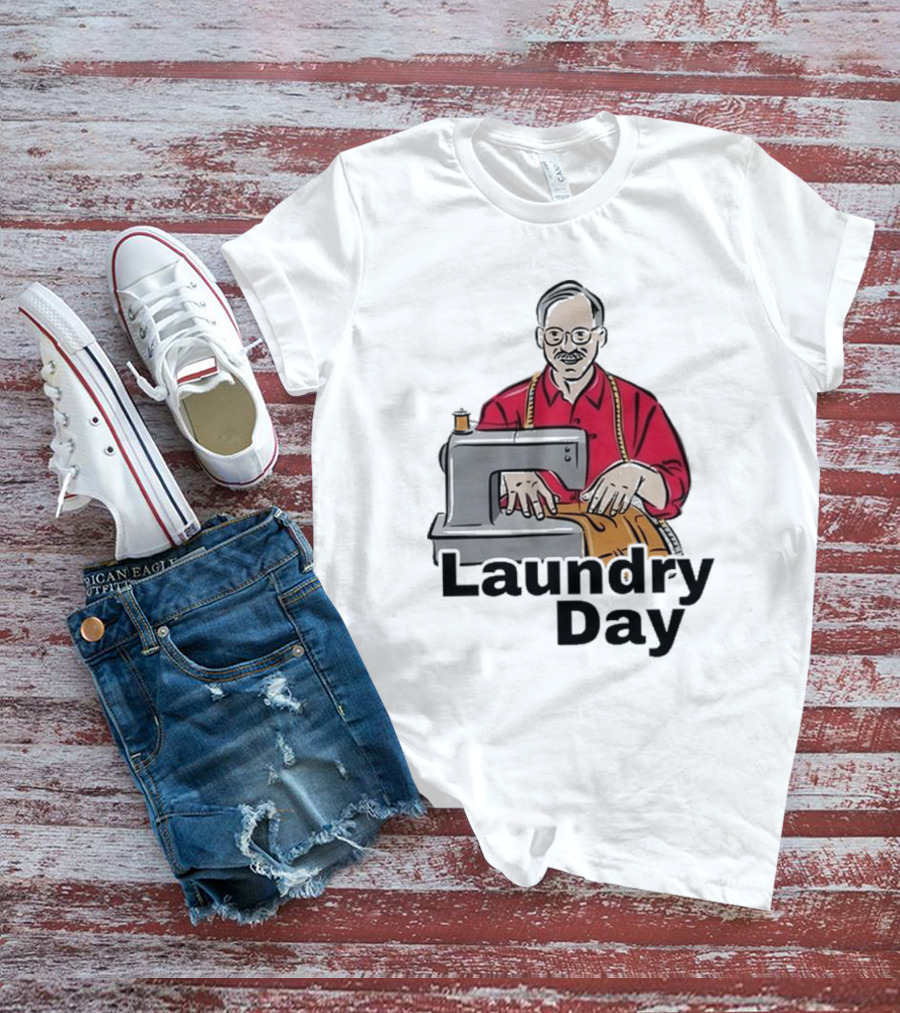 Laundry Day Retro Tailor With Sewing Machine T-Shirt