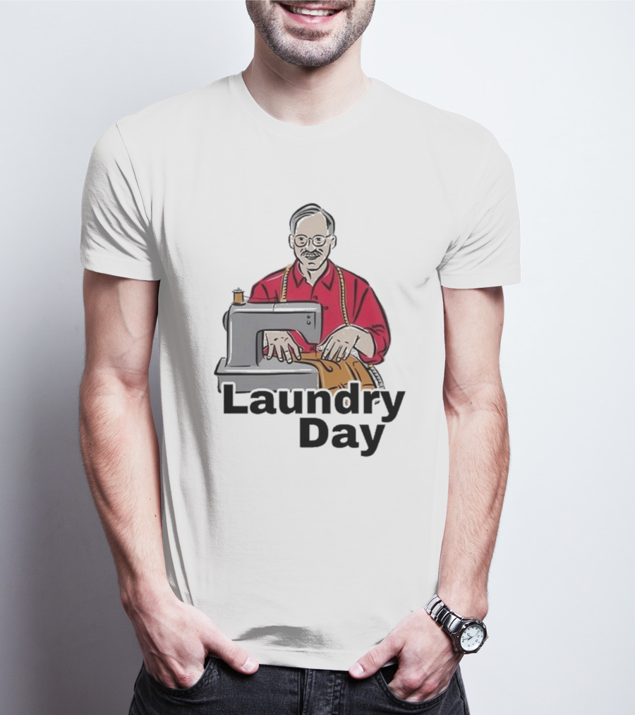 Laundry Day Retro Tailor With Sewing Machine T-Shirt