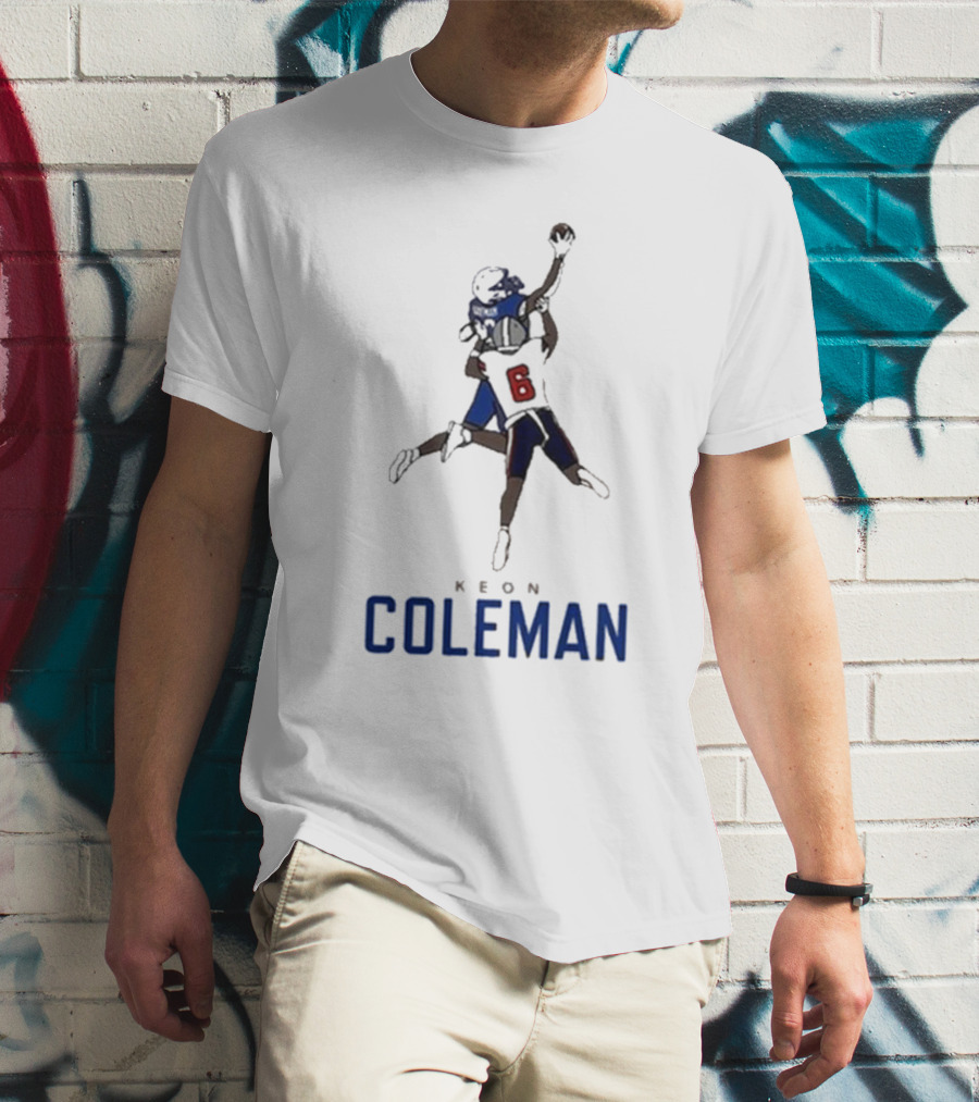 Keon Coleman Buffalo Bills Jumping Catch Player Number 6 T-Shirt
