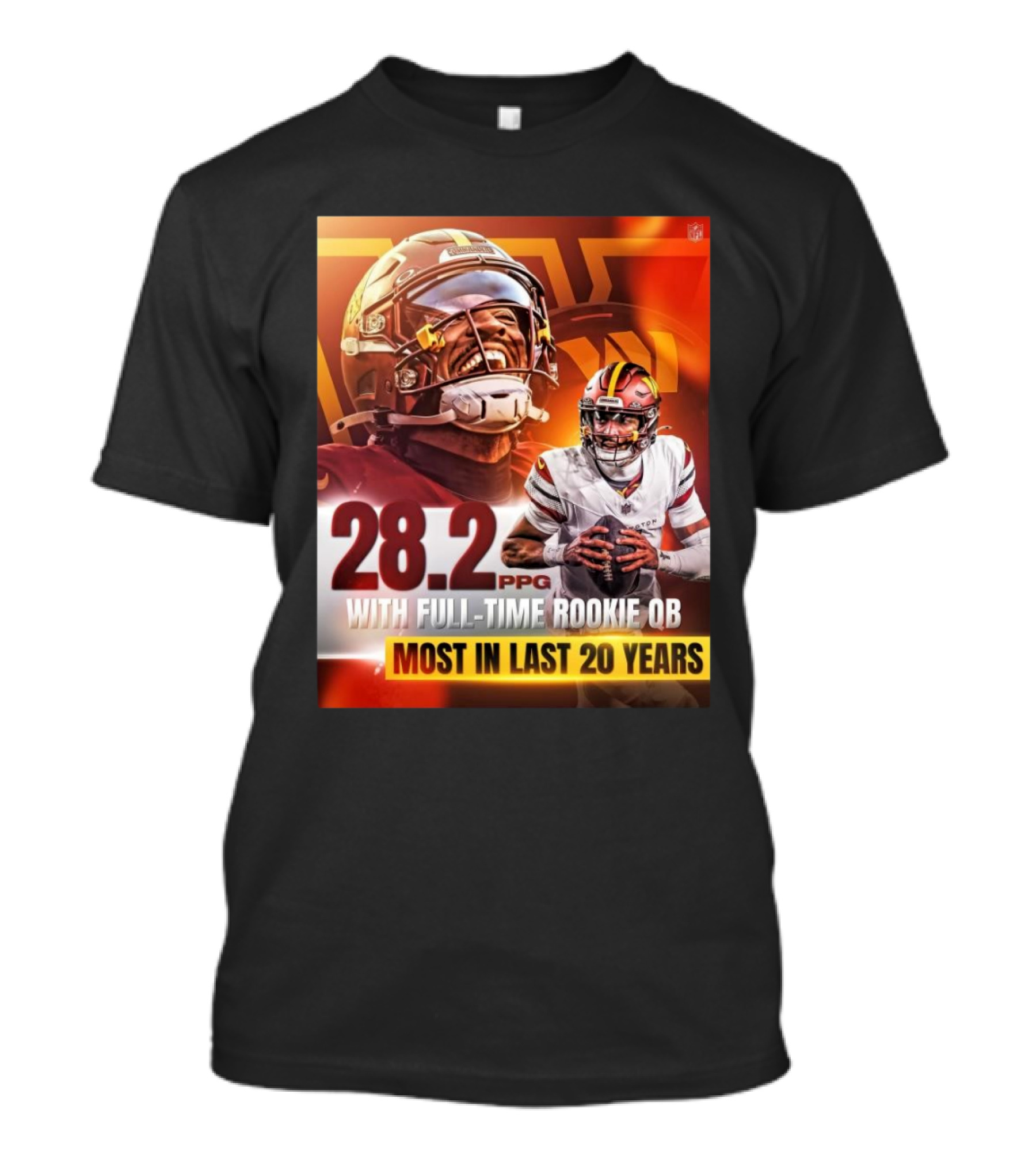Washington Commanders NFL 28.2 PPG With Full-Time Rookie QB Most In Last 20 Years T-Shirt