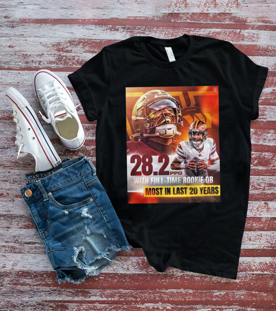 Washington Commanders NFL 28.2 PPG With Full-Time Rookie QB Most In Last 20 Years T-Shirt