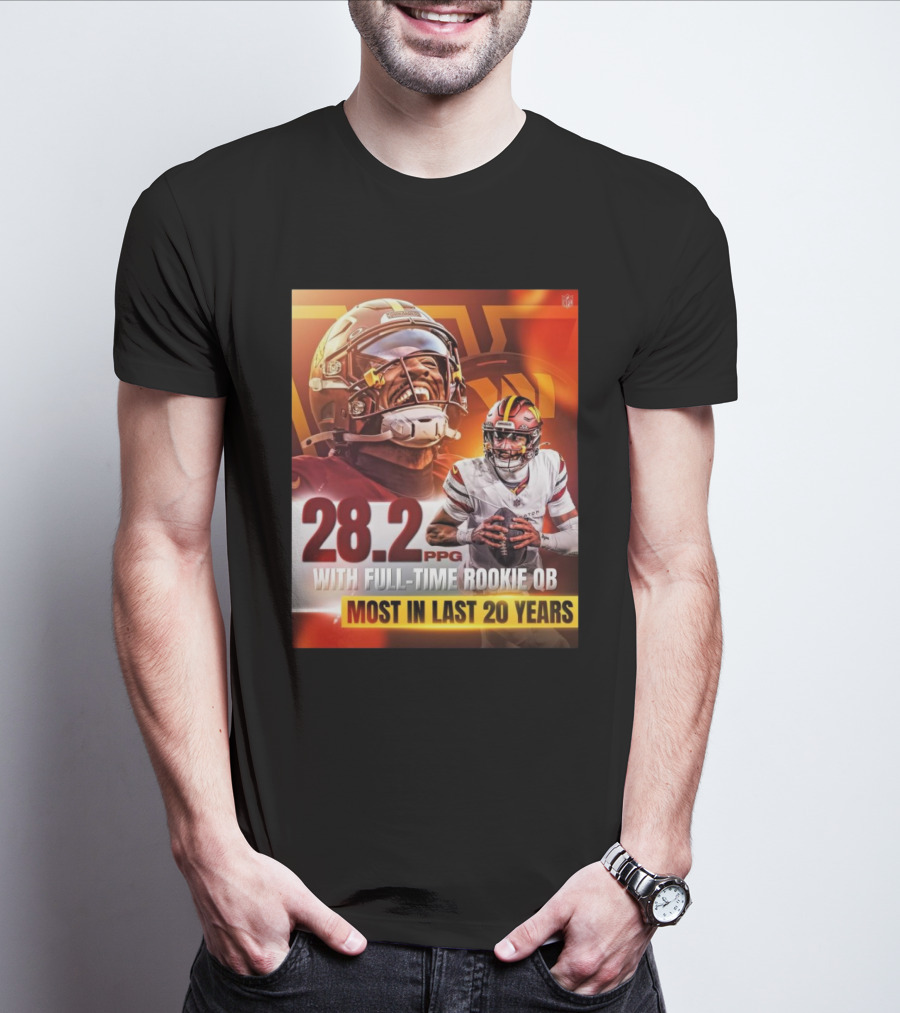 Washington Commanders NFL 28.2 PPG With Full-Time Rookie QB Most In Last 20 Years T-Shirt