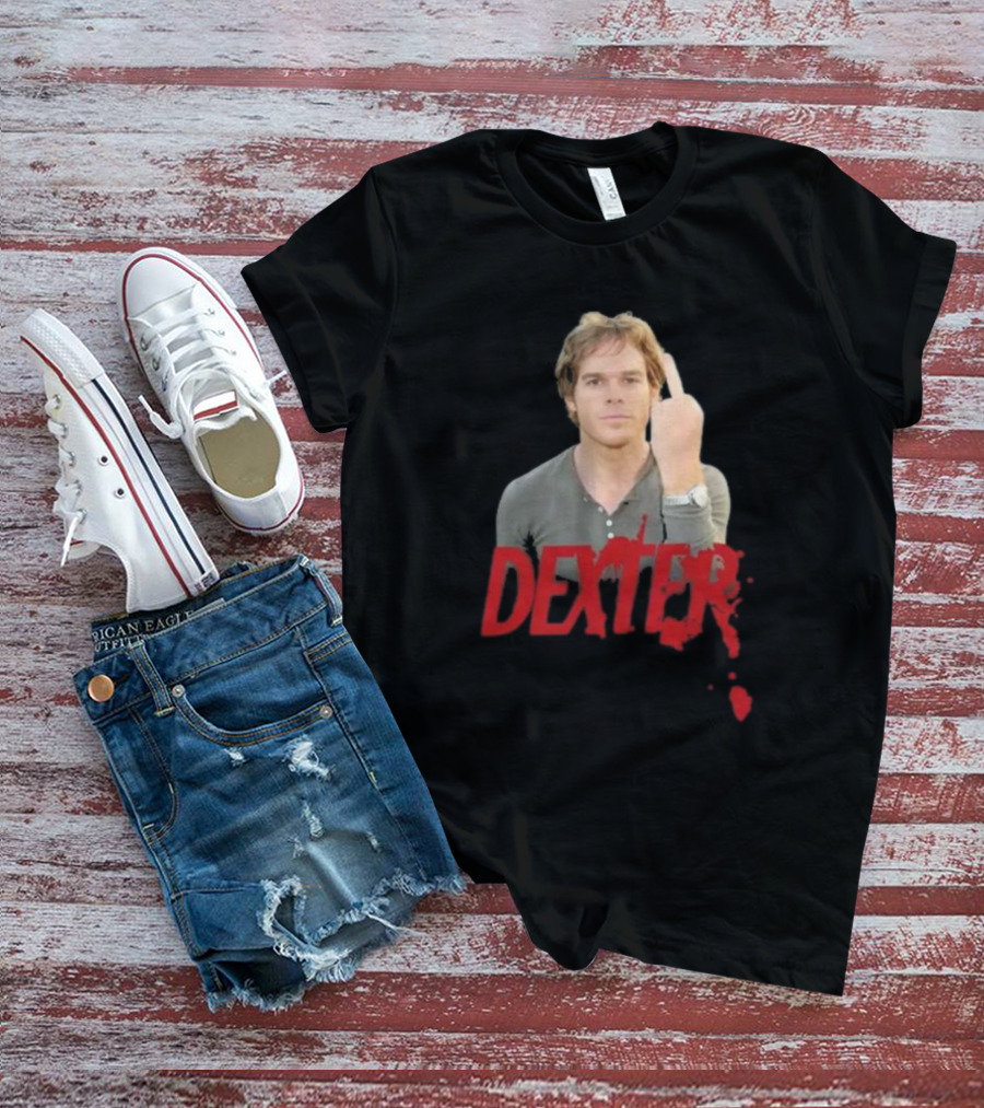 Dexter Middle Finger Blood Splatter T-Shirt
