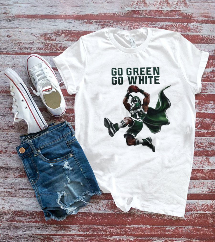 Michigan State Spartans Go Green Go White Football Mascot 2025 T-Shirt