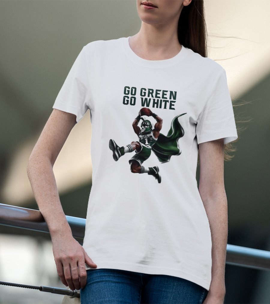 Michigan State Spartans Go Green Go White Football Mascot 2025 T-Shirt
