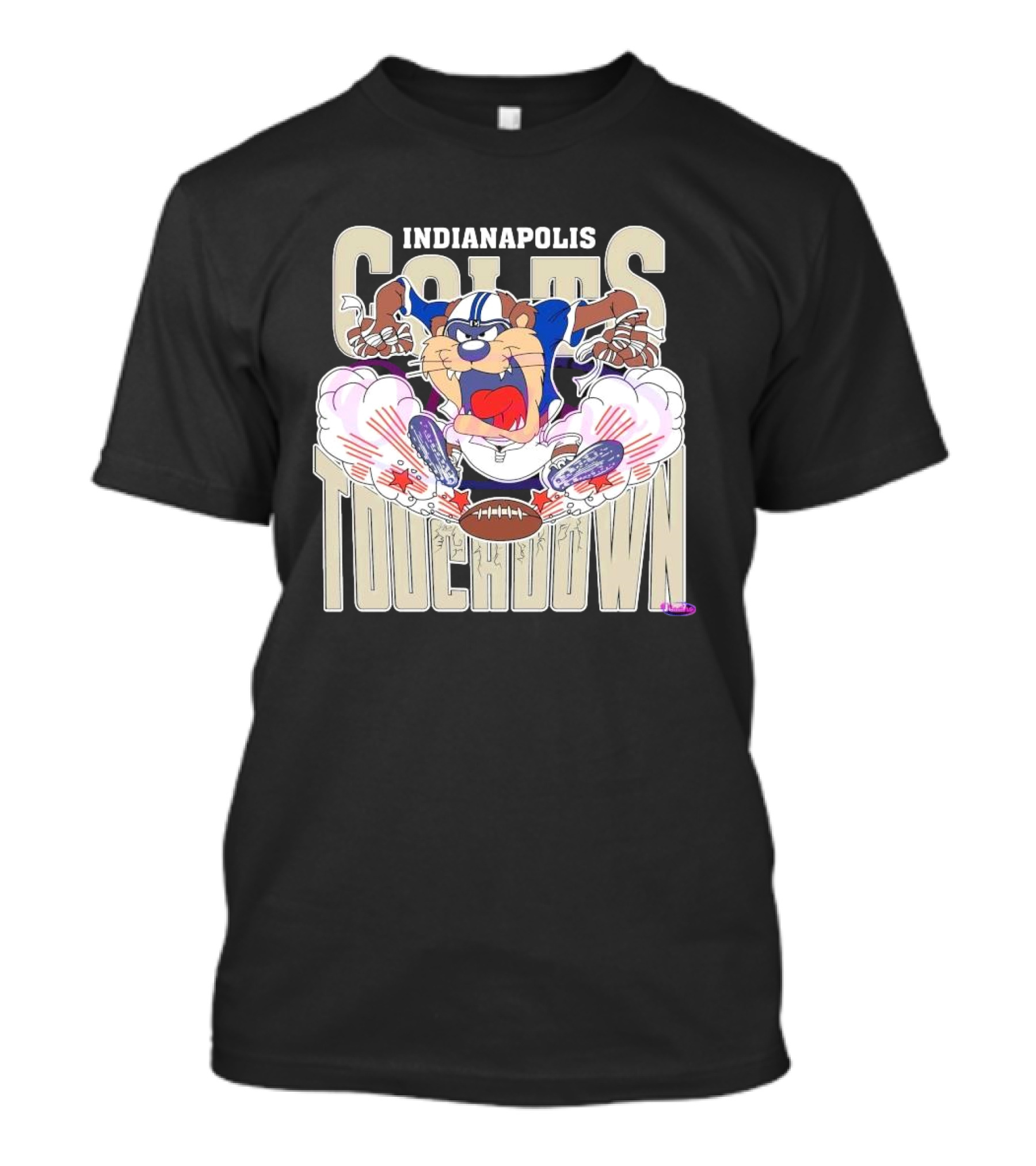 Indianapolis Colts Touchdown NFL Tasmanian Devil 2025 Football Cartoon T-Shirt