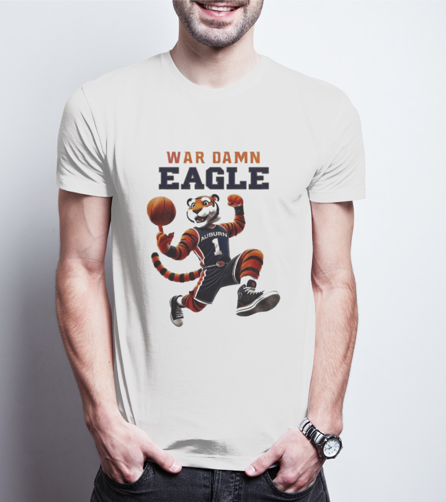 Auburn Tigers War Damn Eagle 2025 Basketball Mascot NCAA T-Shirt