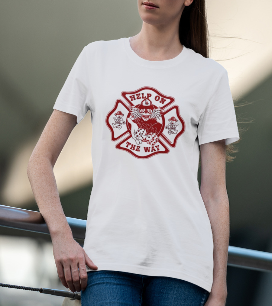 Help On The Way LA Firefighting Dice And Dancing Bears Emblem T-Shirt