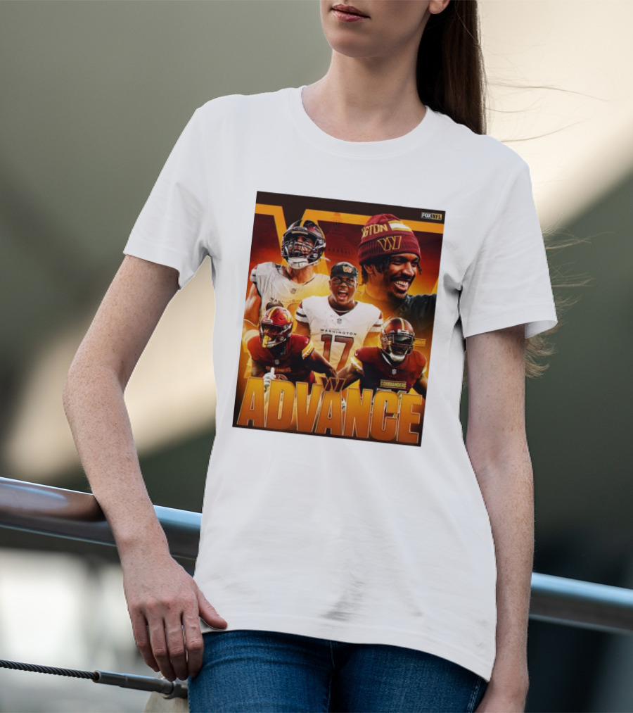 Washington Commanders Advance Sink Buccaneers Playoff Hopes FOX NFL Sports T-Shirt
