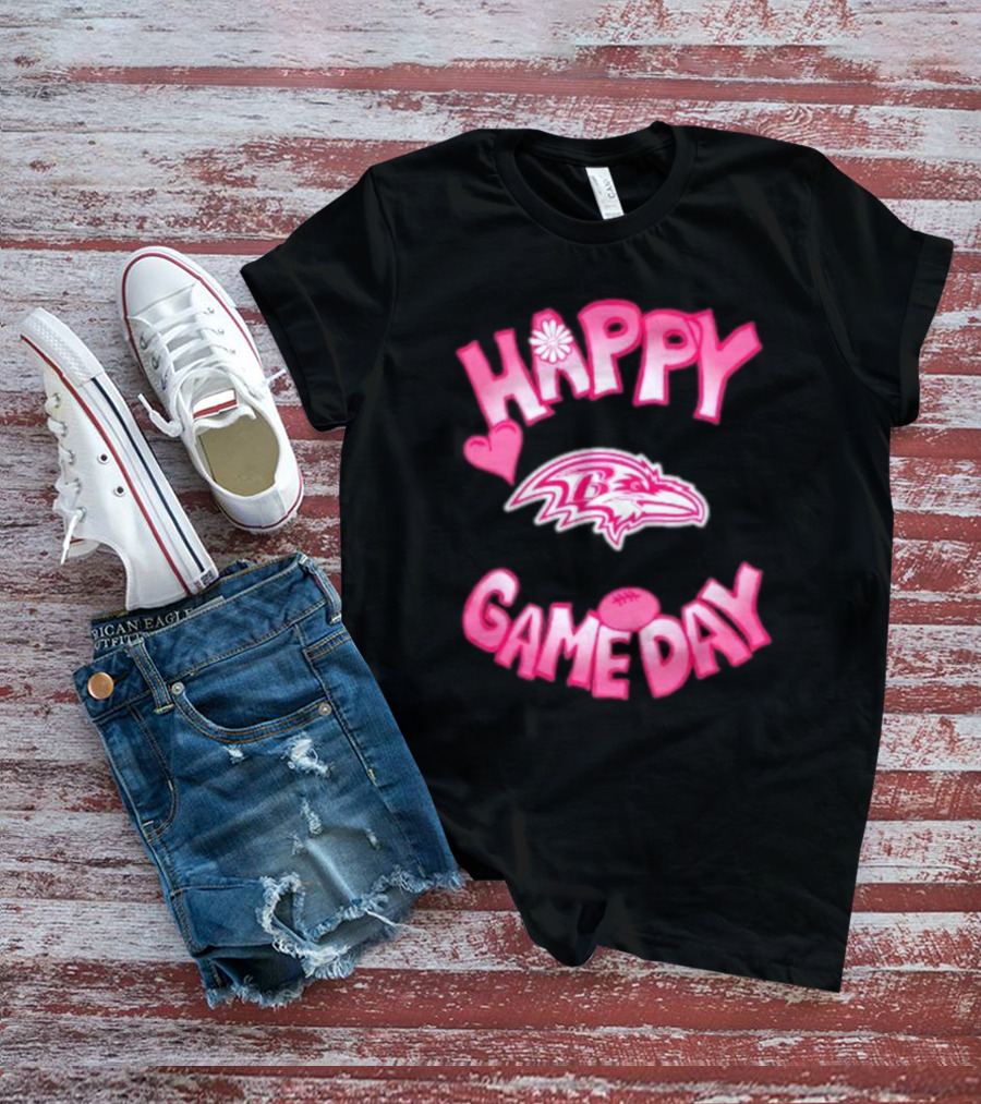 Happy Gameday Baltimore Ravens Valentine's 2025 T-Shirt