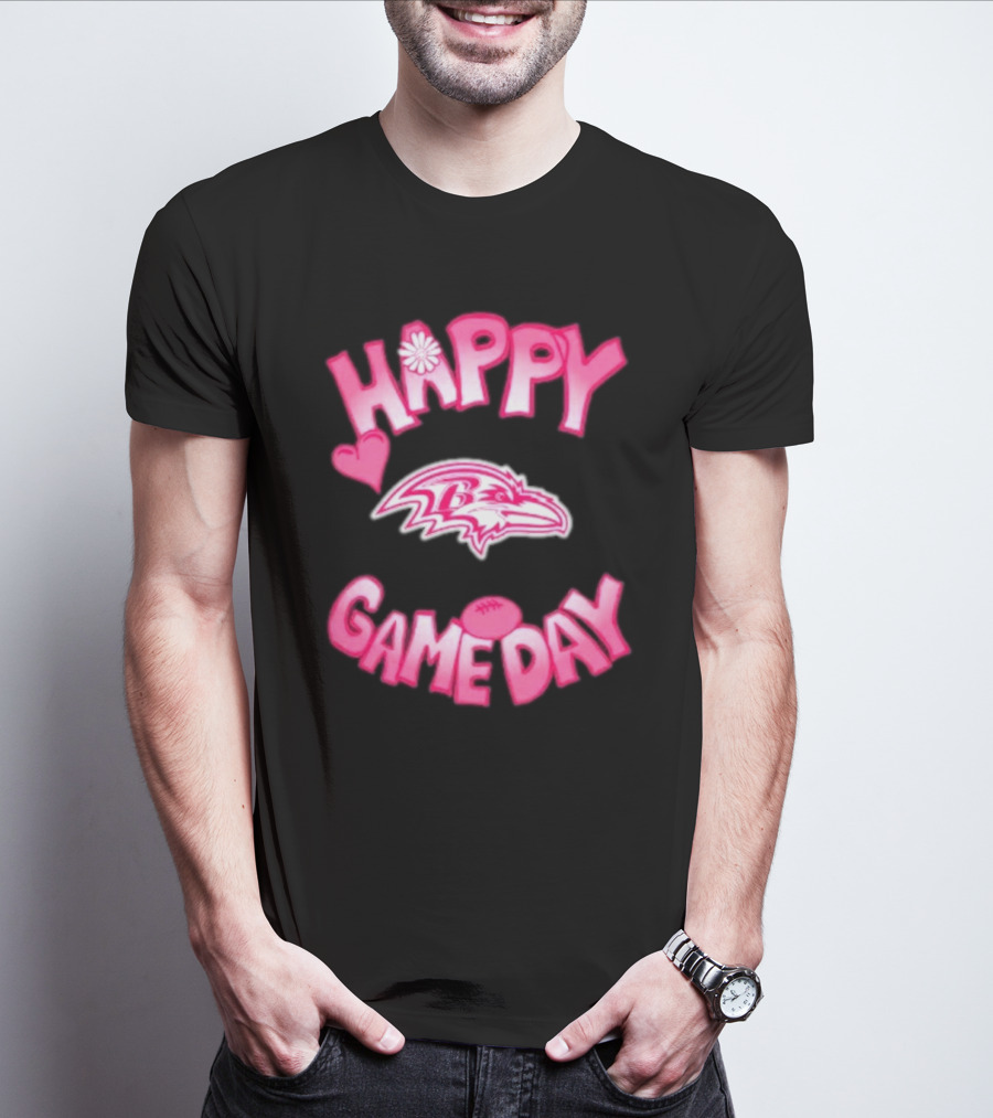 Happy Gameday Baltimore Ravens Valentine's 2025 T-Shirt