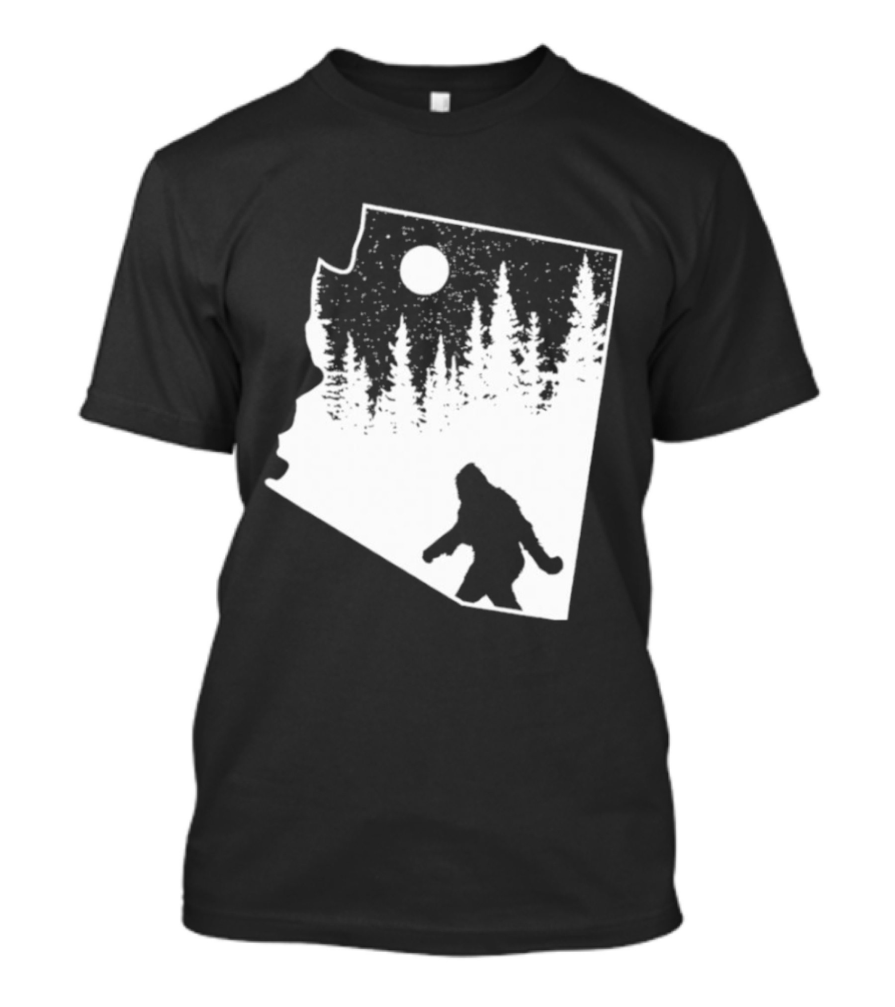 Bigfoot Arizona Pride Sasquatch Funny Arizona Map Forest Moon T-Shirt