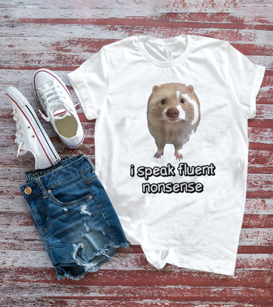 Cringey Albino Raccoon I Speak Fluent Nonsense T-Shirt
