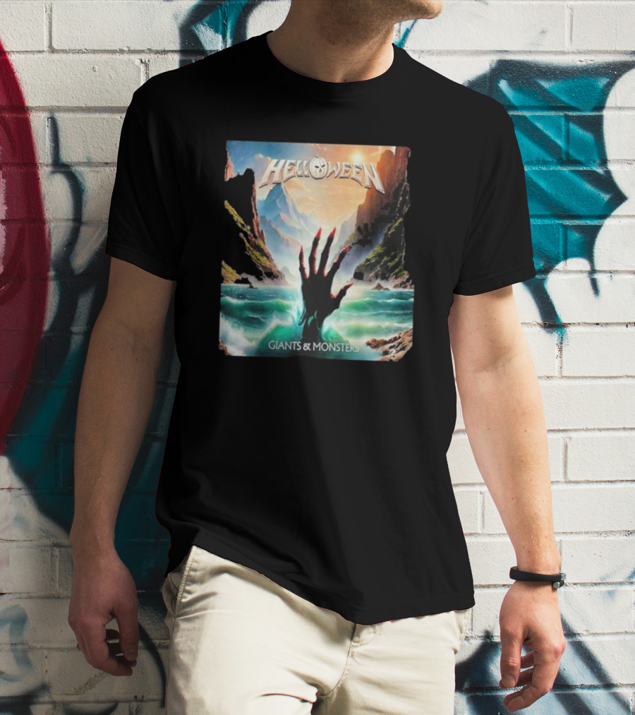 Helloween Giants & Monsters Album Art With Raising Hand In Ocean Released August 29th 2025 T-Shirt