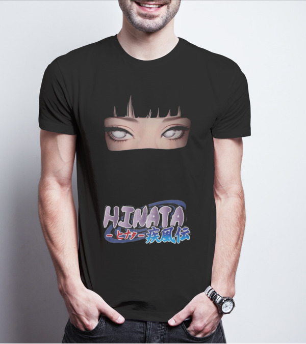 Hinata Hyuga Eyes Japanese Text Anime Style T-Shirt