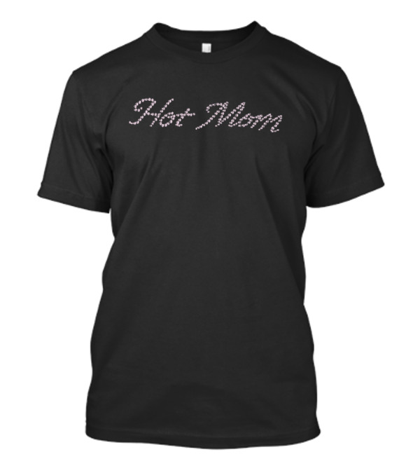 Hot Mom Pink Rhinestone Text Vintage Style T-Shirt