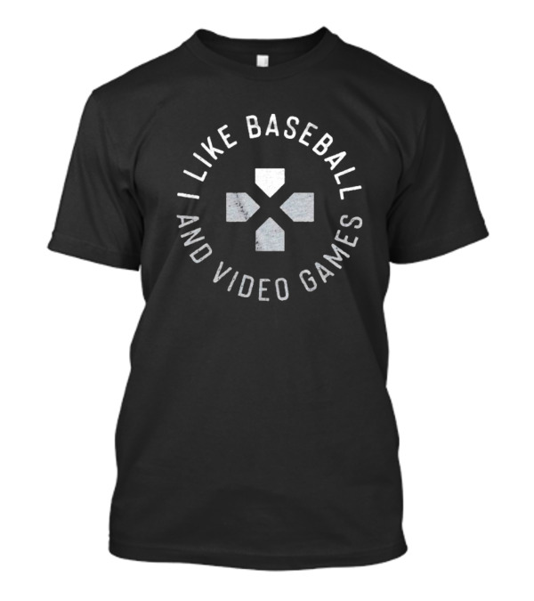 I Like Baseball And Video Games Controller Buttons T-Shirt