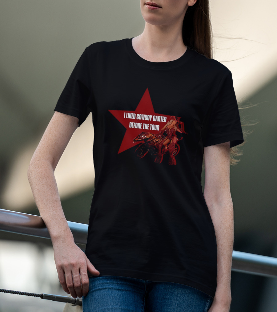 I Liked Cowboy Carter Before The Tour Star Motorcycle Rider T-Shirt