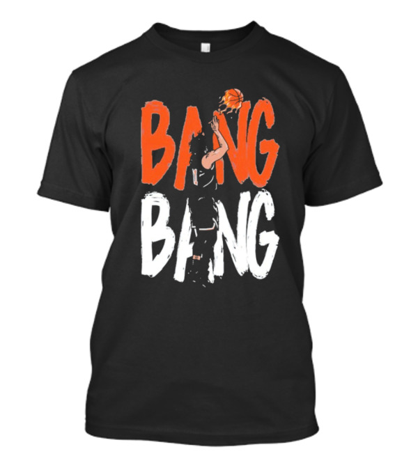 Jalen Brunson Basketball Bang Bang Orange White Combination T-Shirt
