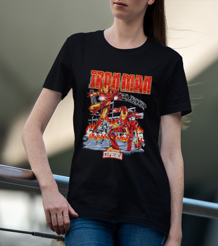 Iron Man Planet Euphoria Fiery Battle Scene T-Shirt