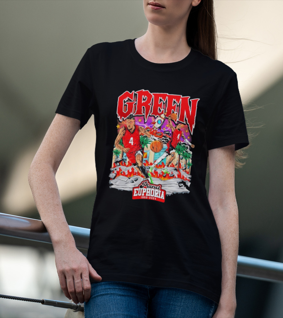 "Green 4 Planet Euphoria Basketball 1950-2024" T-Shirt