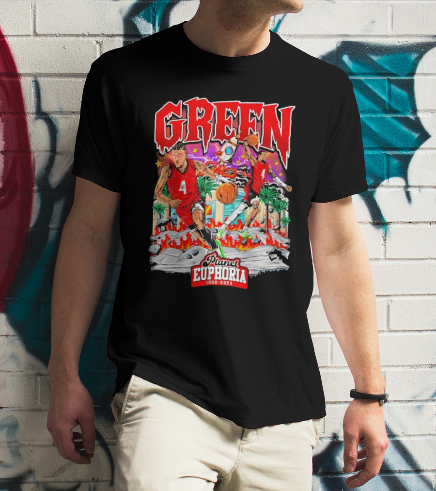 "Green 4 Planet Euphoria Basketball 1950-2024" T-Shirt