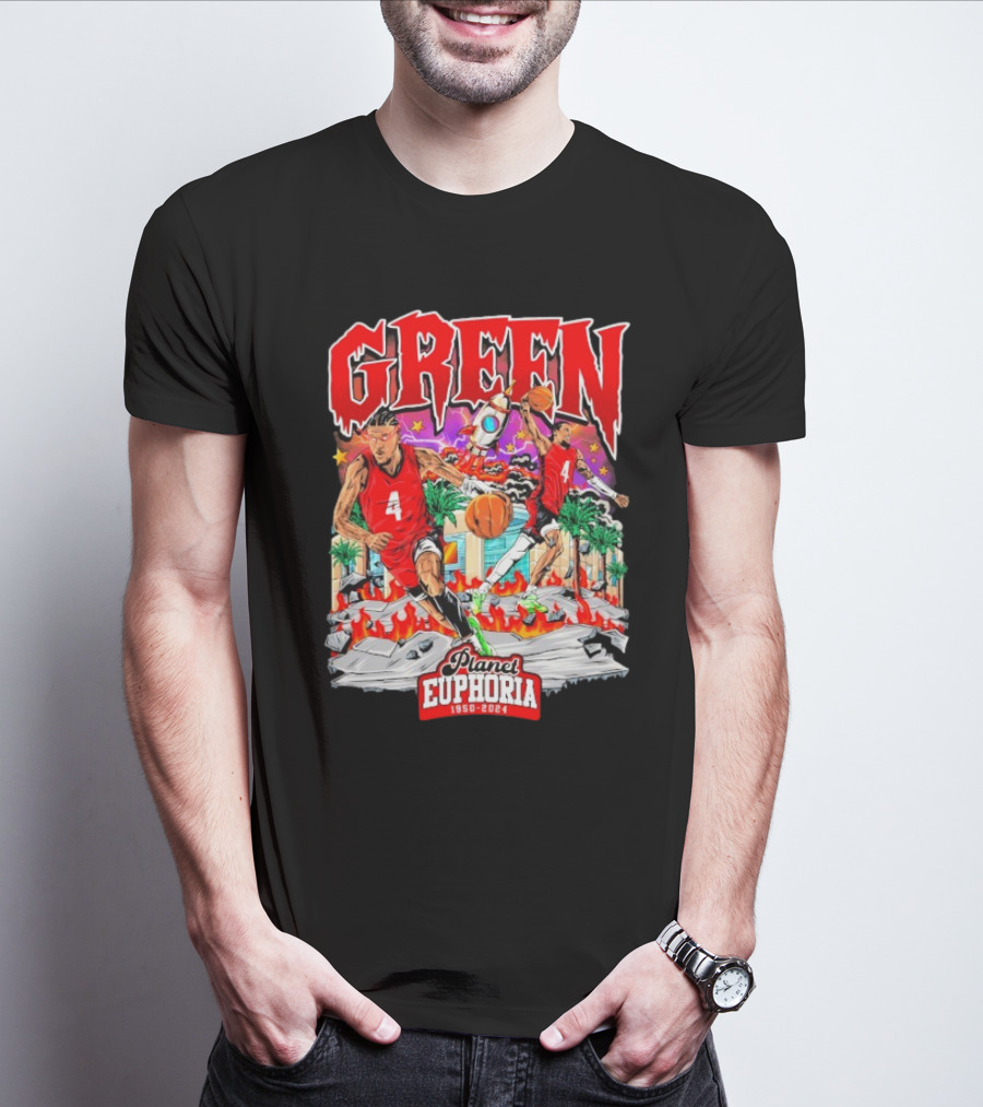 "Green 4 Planet Euphoria Basketball 1950-2024" T-Shirt