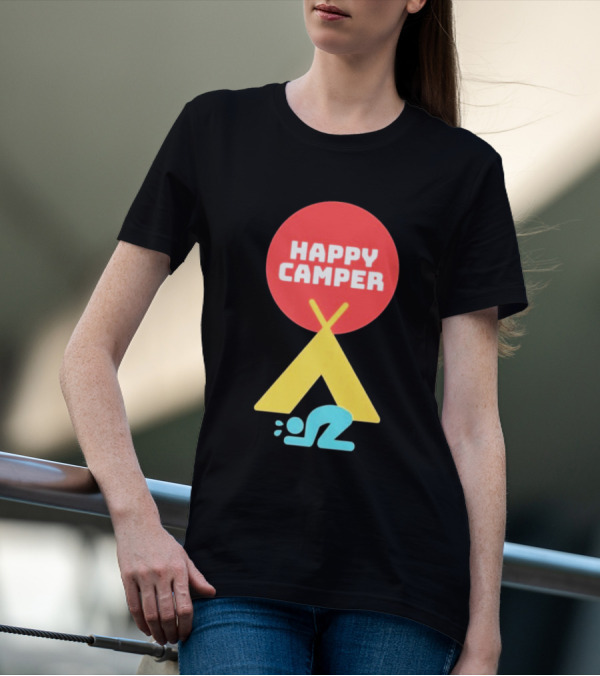 Jim Gaffigan Happy Camper Tent Emoji T-Shirt