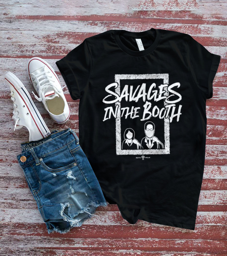 John Sterling Suzyn Waldman Savages In The Booth Vintage Radio Theme T-Shirt