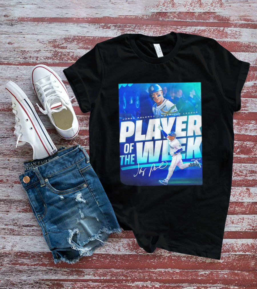 Jorge Polanco American League Player Of The Week April 21-27 Signature T-Shirt