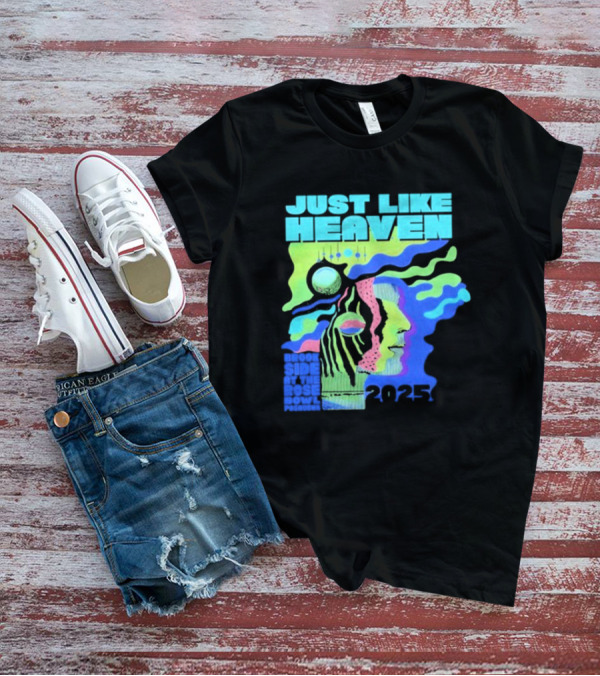 Just Like Heaven Time And Space 2025 Psychedelic Face And Abstract Cosmic Imagery T-Shirt