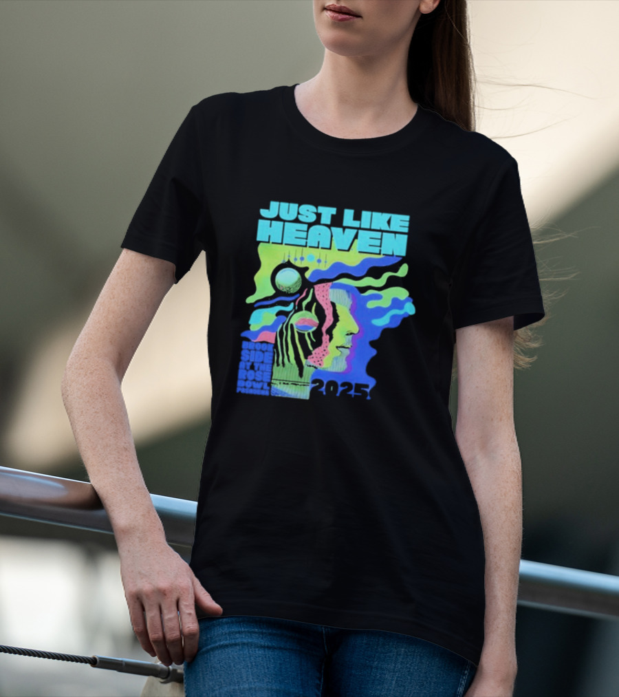 Just Like Heaven Time And Space 2025 Psychedelic Face And Abstract Cosmic Imagery T-Shirt