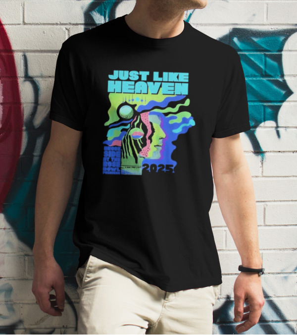 Just Like Heaven Time And Space 2025 Psychedelic Face And Abstract Cosmic Imagery T-Shirt