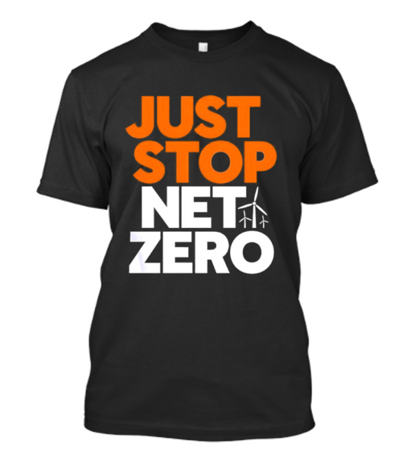 Just Stop Net Zero Wind Turbine Icon T-Shirt