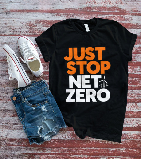 Just Stop Net Zero Wind Turbine Icon T-Shirt