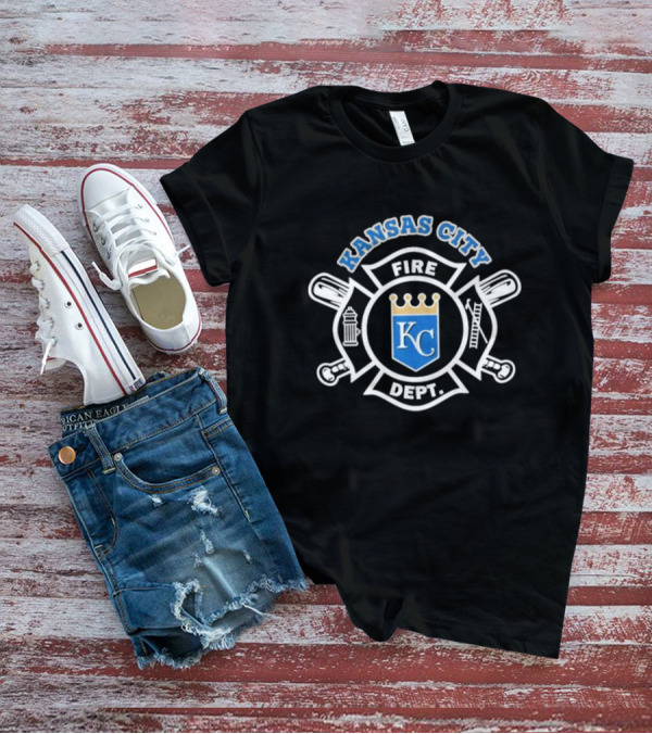 Kansas City Fire Dept KC Royals Crown Badge Firefighters T-Shirt