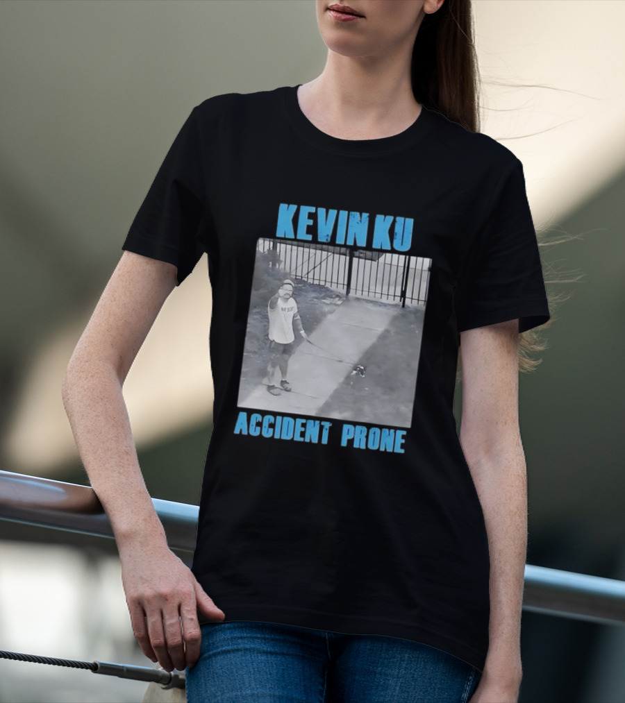 Accident Prone Kevin Ku Pointing With Dog On Leash T-Shirt