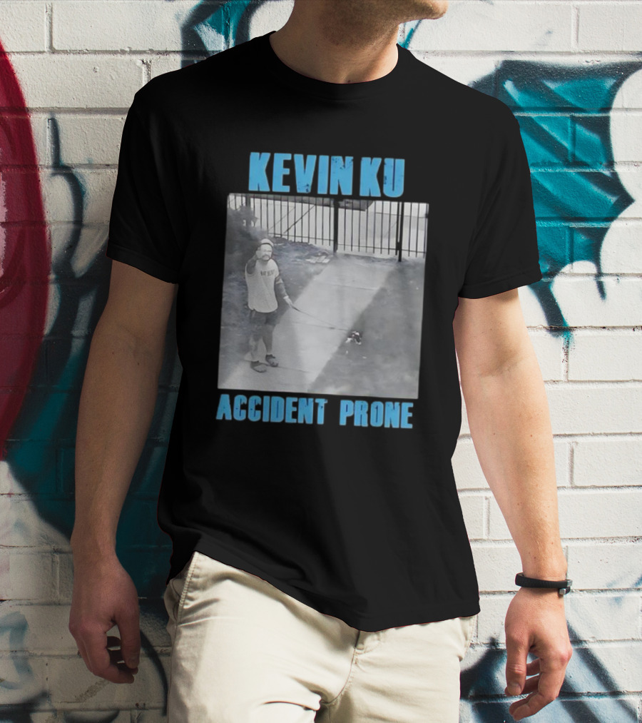 Accident Prone Kevin Ku Pointing With Dog On Leash T-Shirt