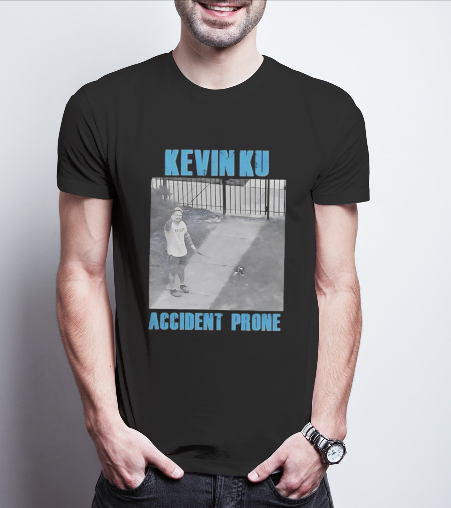 Accident Prone Kevin Ku Pointing With Dog On Leash T-Shirt