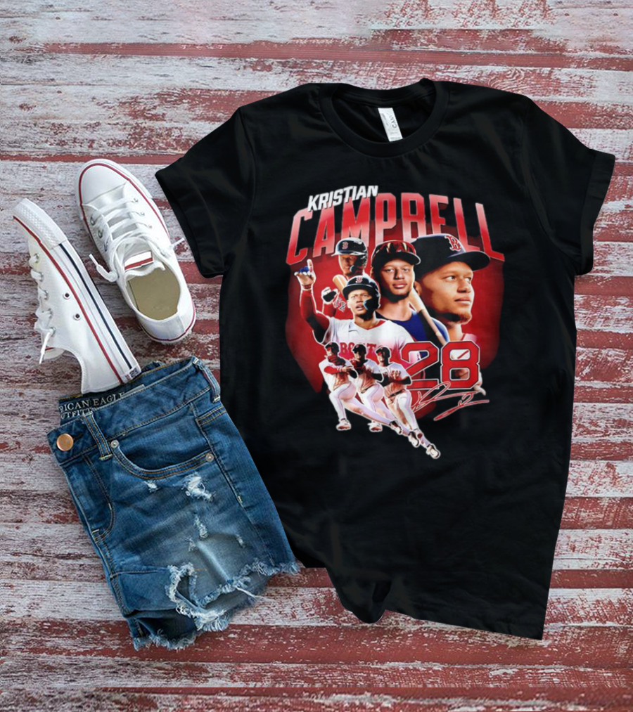 Kristian Campbell Baseball Red Sox Number 28 T-Shirt