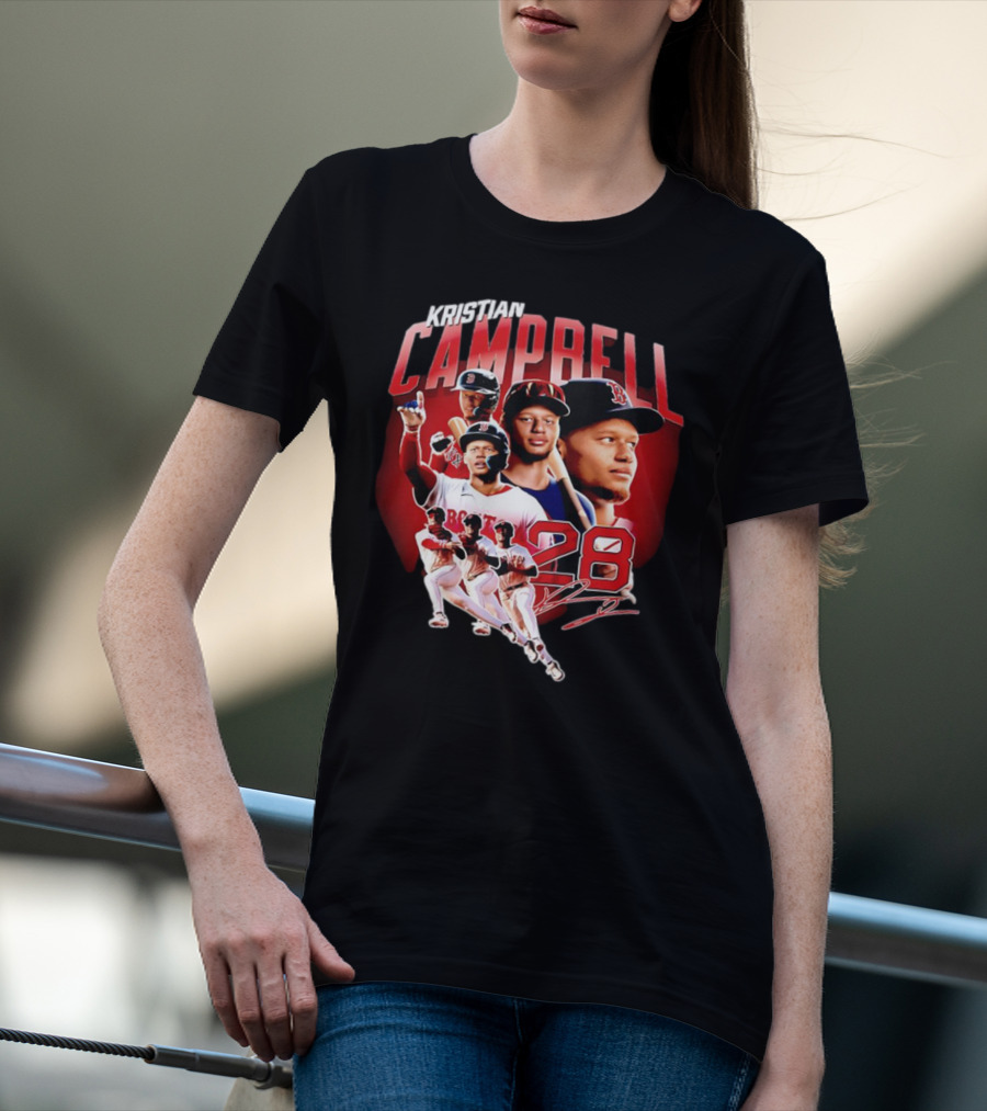 Kristian Campbell Baseball Red Sox Number 28 T-Shirt