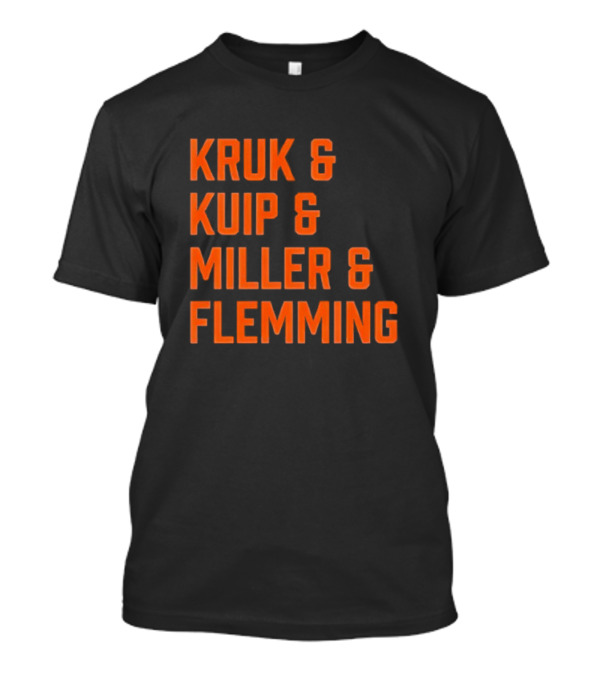 Kruk Kuip Miller Flemming Baseball Broadcasters Orange Text T-Shirt