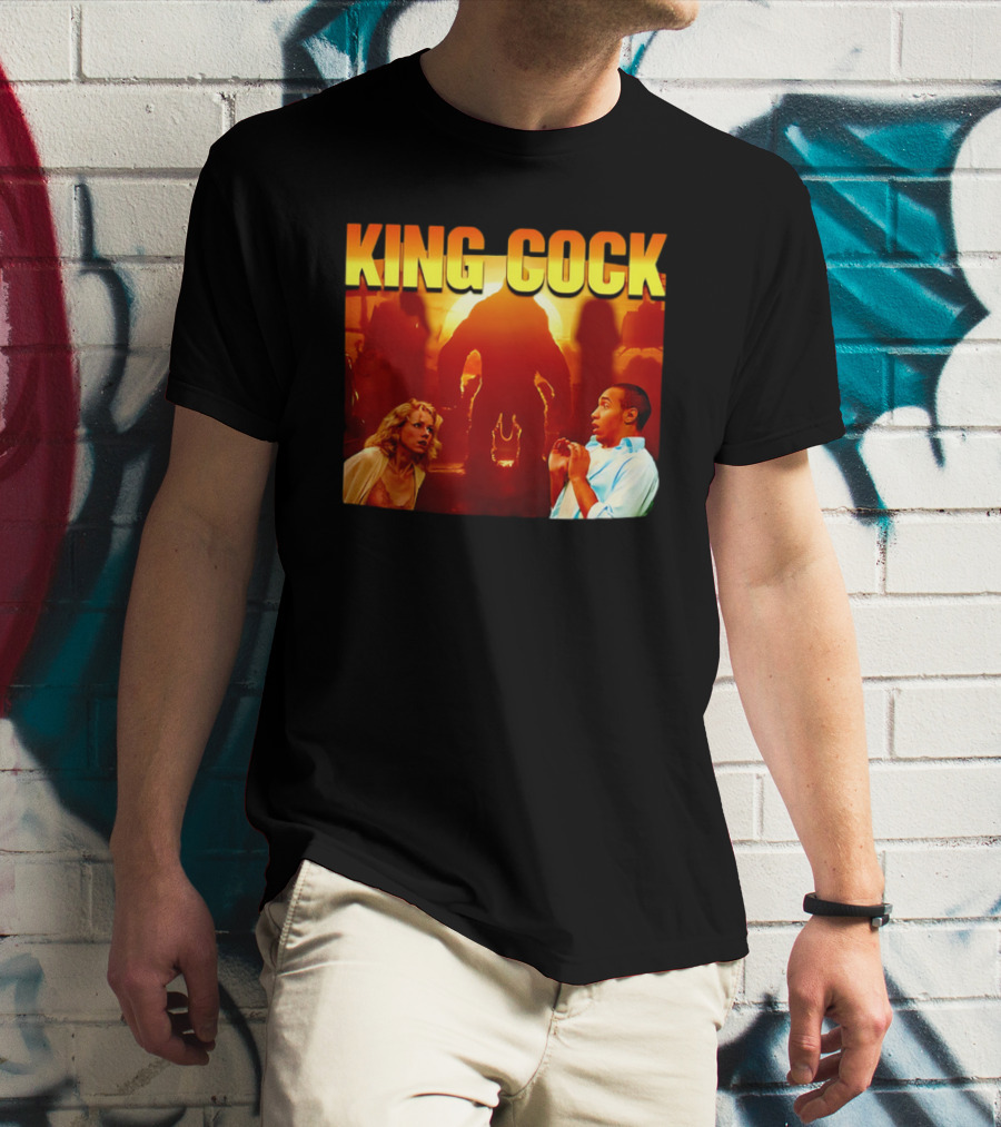 King Cock Movie Tribute Parody With Surprised Characters T-Shirt