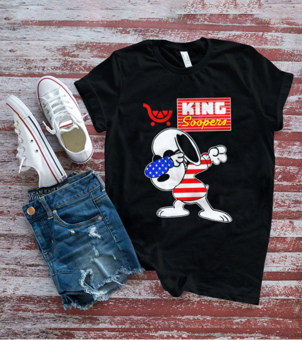 King Soopers Snoopy Dabbing USA Flag Style T-Shirt