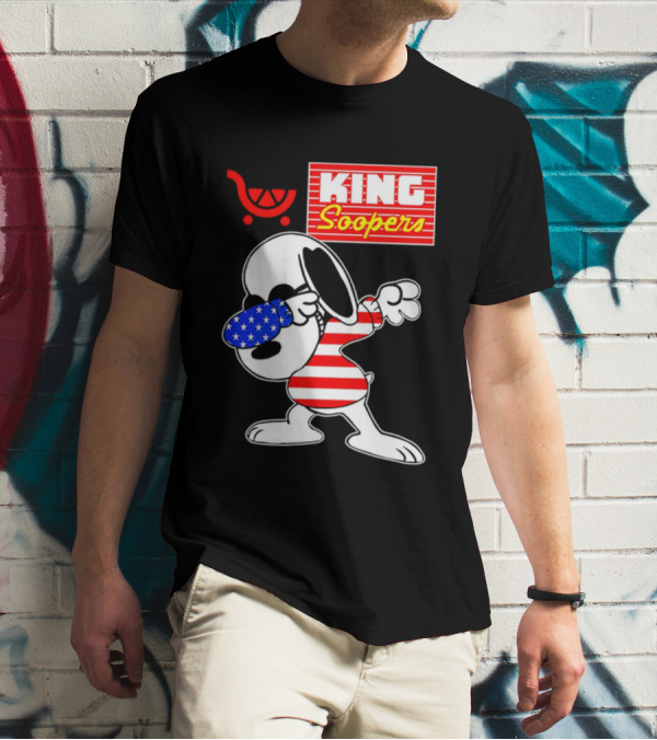 King Soopers Snoopy Dabbing USA Flag Style T-Shirt