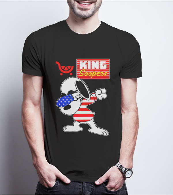 King Soopers Snoopy Dabbing USA Flag Style T-Shirt