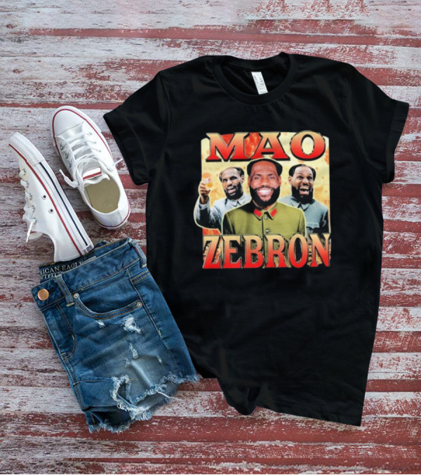 Mao Zebron Lebron James Fusion In Vintage Propaganda Style T-Shirt